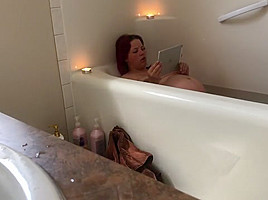 Pregnant Step sister taking a bath