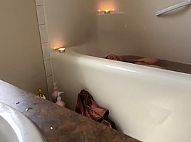 Pregnant Step sister taking a bath