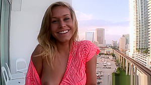 Pretty teen 18+ tugging and titfucking hard cock