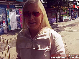 Public Flashing Sexdate with blonde Street slut in Berlin
