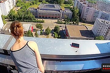 Public Tit Flashing - Full Eye Contact Blowjob And Cum Walk On Tits