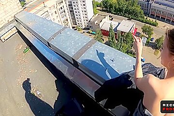 Public Tit Flashing - Full Eye Contact Blowjob And Cum Walk On Tits