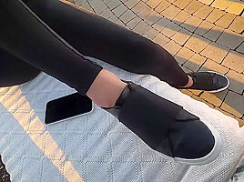 Public [pov Surprised Me With Close Up Public Footjob Ever