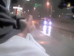 Public stroking on a busy street