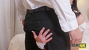 RIM4K  Strong man in awesome wedding suit deserves gentle rimjob