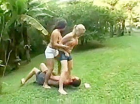 Rafaella &Gaby outdoor trample