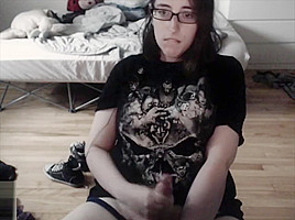 Random old video of BoringKate just stroking her girl dick