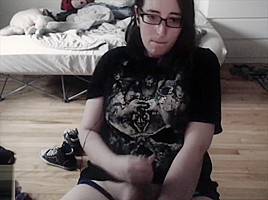 Random old video of BoringKate just stroking her girl dick