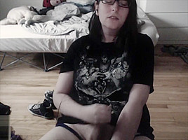 Random old video of BoringKate just stroking her girl dick