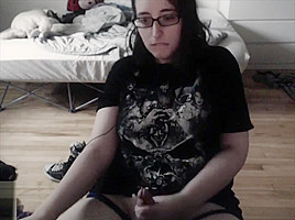 Random old video of BoringKate just stroking her girl dick