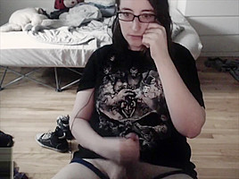 Random old video of BoringKate just stroking her girl dick