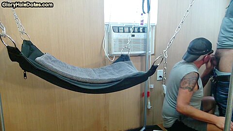 Real gaydaddy fucked at home in sling by cocksucked stud