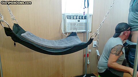 Real gaydaddy fucked at home in sling by cocksucked stud