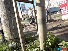 Really hot upskirt views of the sweet slender chick