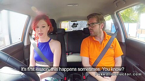 Redhead Driving student 18+ Is Better With Cock