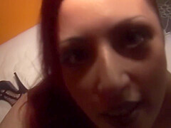 Redhead German Babe Enjoys Two Hard Cocks At The Same Time