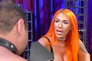 Redhead shemale mistress rimming male
