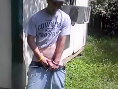 Redneck Jerks in yard then showers