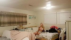 SPY ON MY Step sister WATCHING TV AFTER SHOWER!