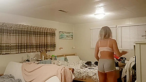 SPY ON MY Step sister WATCHING TV AFTER SHOWER!