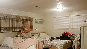 SPY ON MY Step sister WATCHING TV AFTER SHOWER!