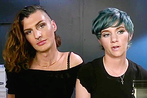 Sapphic transgender domina enjoys her blowjob