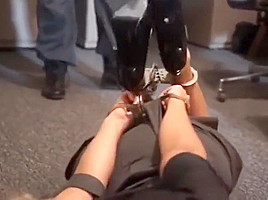 Sarhye cuffed by a Burglar