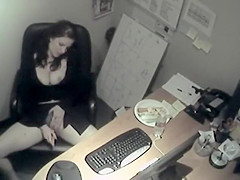 Secretary got spied while horny
