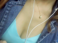 Seductive cutie has her panties recorded while riding in a train