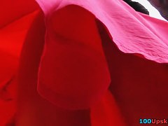 Seductive straps up red petticoat