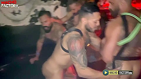 Sex tape of the Macho Factory stars' private bareback gangbang party  - Confidential 6 - Private Sex Party