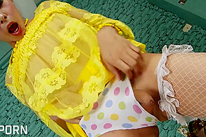 Sexy 18 Yo Thai Ladyboy Belle Is Jerking On The Bed