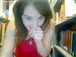 Sexy Lady Plays it in Library!