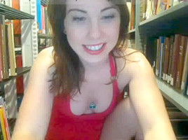 Sexy Lady Plays it in Library!