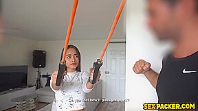 Sexy Petite Athletic teen 18+ College Gymnast Gets Special Stretching From Big Dick Personal Trainer