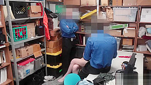 Sexy brunette babe sucked a two policemans big cocks