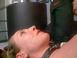 Sexy brunette slave girl toyed with by master