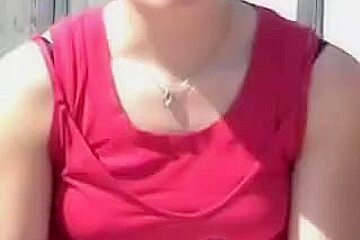 Sexy teen 18+ eating and exposing sexy sitting upskirt