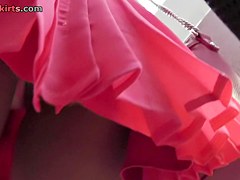 Sexy upskirts of the young and fresh girlfriend