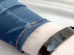 Shoejob Platform Shoes Blue Jeans Leggings Handjob Large Cumhot