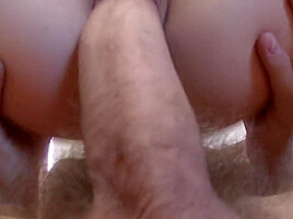 Skinny Girl Rides A Massive Cock On The Sofa Then Sucks Cum Off The Tip