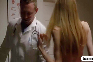 Skinny Shemale Gets Her Ass Bareback Fucked By Her Doctor - Crystal Thayer
