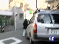 Slim Asian nurse on her way home gets street sharked