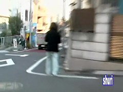 Slim Asian nurse on her way home gets street sharked