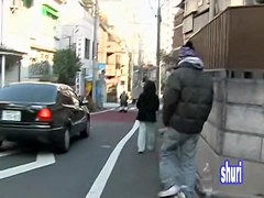 Slim Asian nurse on her way home gets street sharked