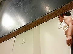 Small boobs girl spied in changing room