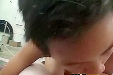 Smalltitted asian amateur rides oldman cock