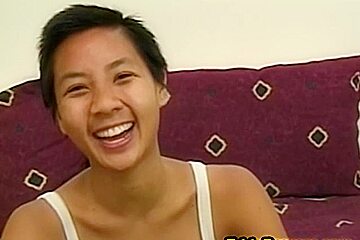 Smalltitted asian amateur rides oldman cock
