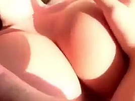 Smoking hot bikini blonde with amazing tits strips