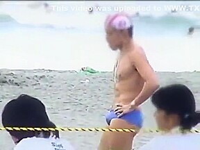 Sneak shot swimming sports men's on the beach - MANIAC撮盗